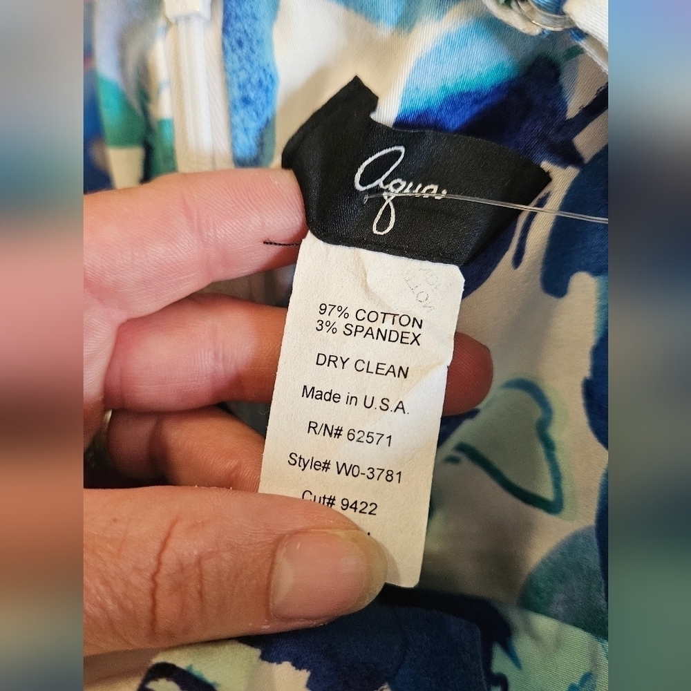 NWT Aqua Bloomingdale's Blue Floral Fit & Flare Sweatheart Neckline Sundress XS - Picture 3 of 16